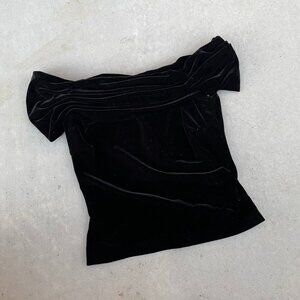 Velvet Off-the-Shoulder Blouse